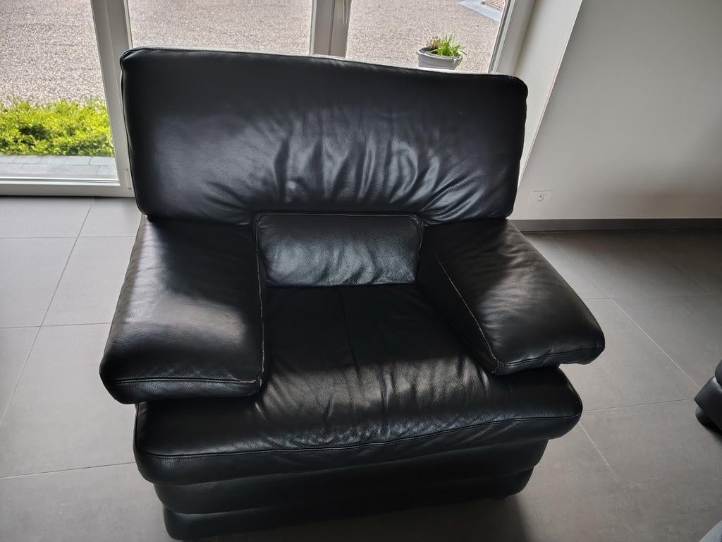 Lederen salon, Huis en Inrichting, Fauteuils, Ophalen