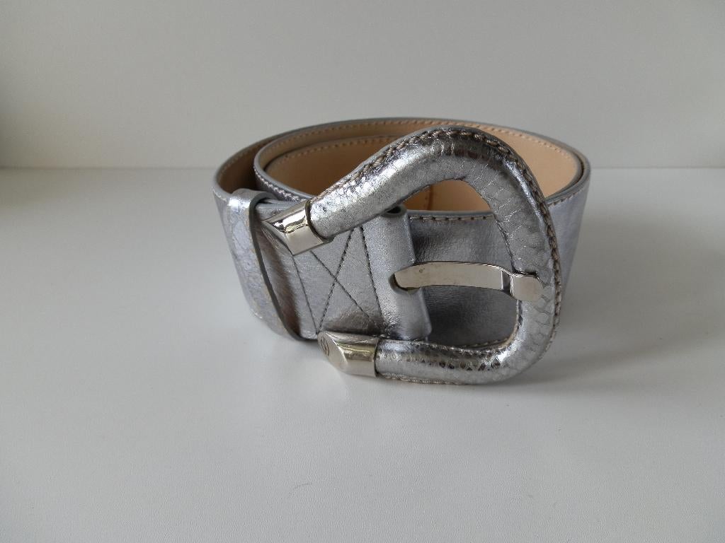 Francesco Biasia riem. Zilver Kleurig. Leer., Echt leder, Tailleriem, Ophalen of Verzenden, Zo goed als nieuw