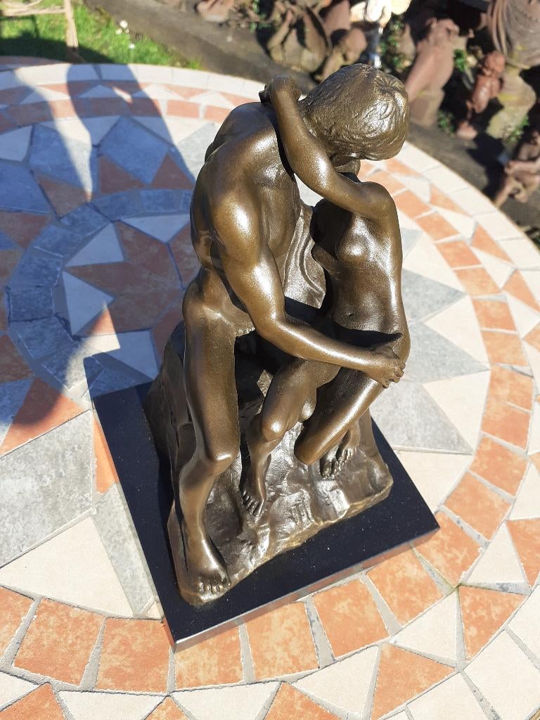 SUPERBE BRONZE SUR SOCLE MARBRE (le baiser de Rodin)., Enlèvement ou Envoi, Bronze