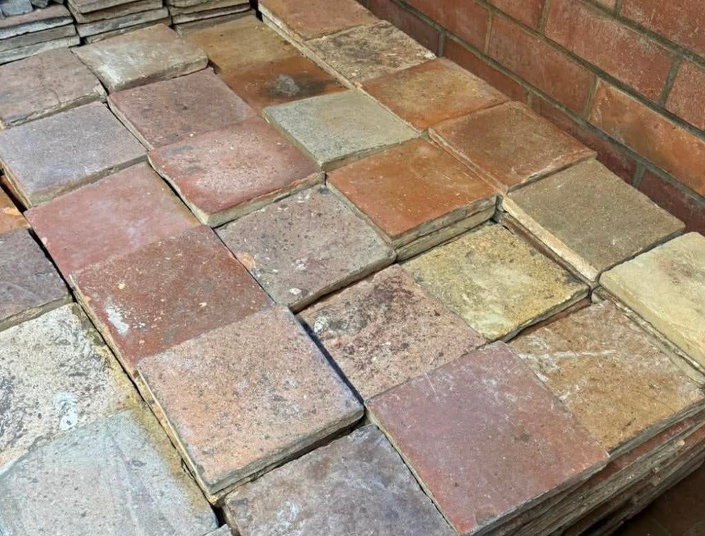 Lot antieke terracotta tegels.Voor info BELLEN 0474220705, Antiek en Kunst, Ophalen