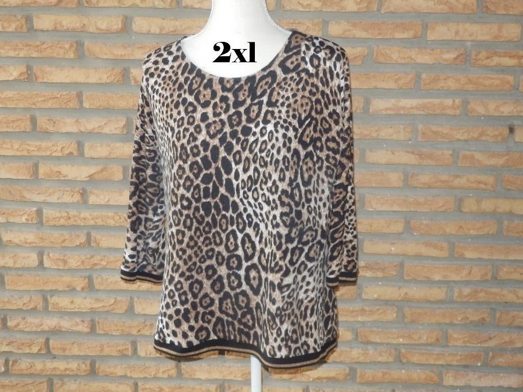 (228) - blouse femme t.2xl brune noire - lolaliza -, Bruin, Maat 42/44 (L), Ophalen of Verzenden, Lolaliza