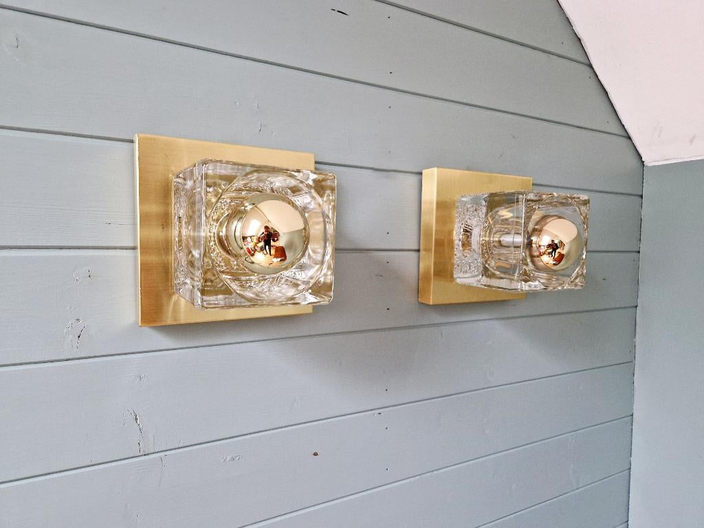 Paar wandlampen met ijsblokjes, Peill & Putzler, 1970, Ophalen of Verzenden