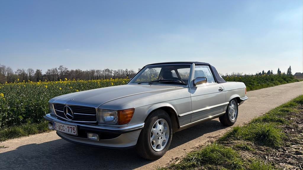 Mercedes SL 300  cabrio1986 abs servostuur airbag, Auto's, Automaat, Achterwielaandrijving, Cabriolet, Lederen bekleding