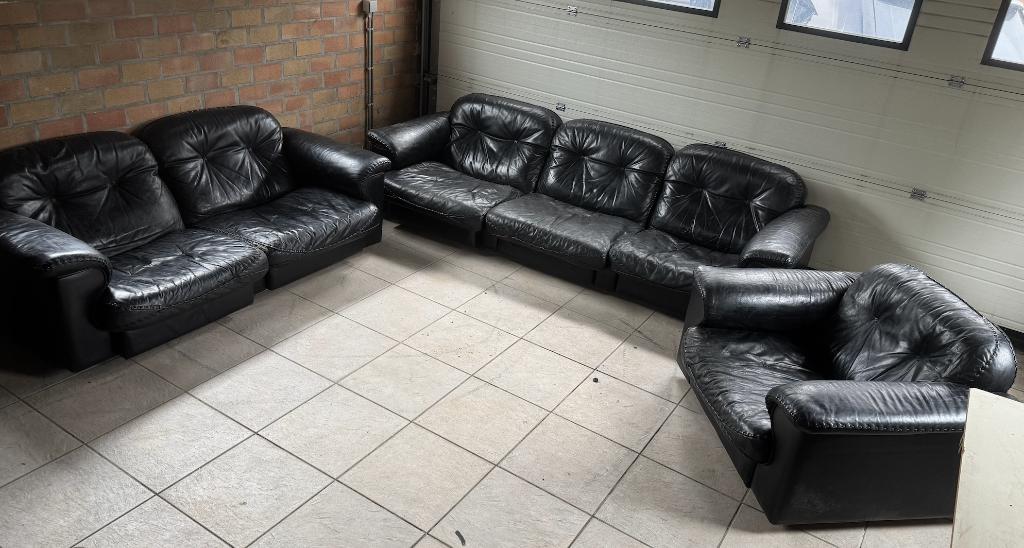 De Sede DS- 101 salon (3-zit, 2-zit en 1-zit), Huis en Inrichting, Zetels | Zetels, Ophalen, Gebruikt, Overige maten, Leer
