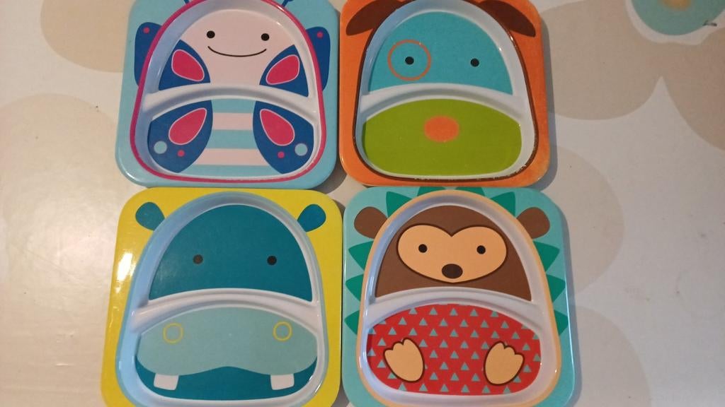 4 Skip hop bordjes, Kinderen en Baby's, Babyvoeding en Toebehoren, Ophalen, Zo goed als nieuw