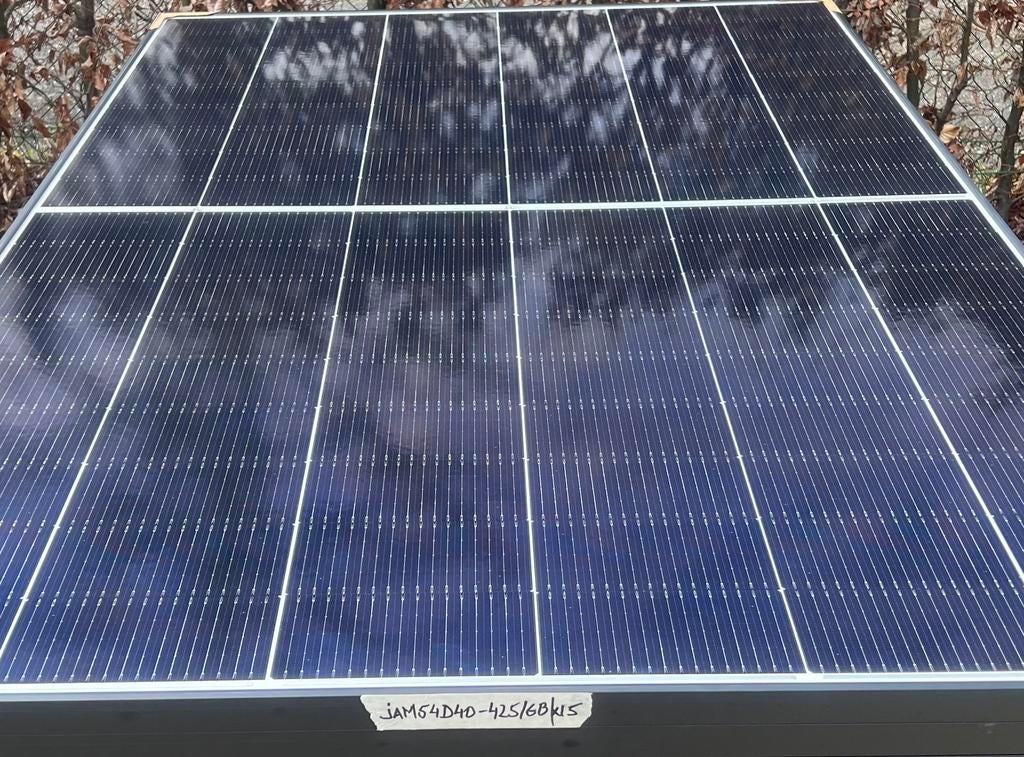 15x JAM54D40-425/GB zonnepaneel 425w zwart frame bifacial, Doe-het-zelf en Bouw, Zonnepanelen en Toebehoren, Zo goed als nieuw