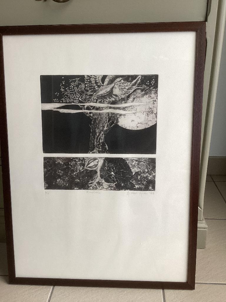 Surrealistische ets ‘EXODOS’ A. Van Vyve 4/10, Ophalen, Mythologie, Ets, 1950 - 1999