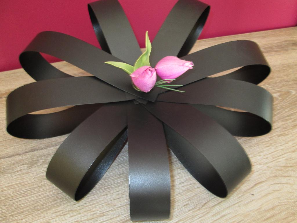 Fleur noire décorative et éprouvette, Ophalen, Kunststof, Zwart, Nieuw