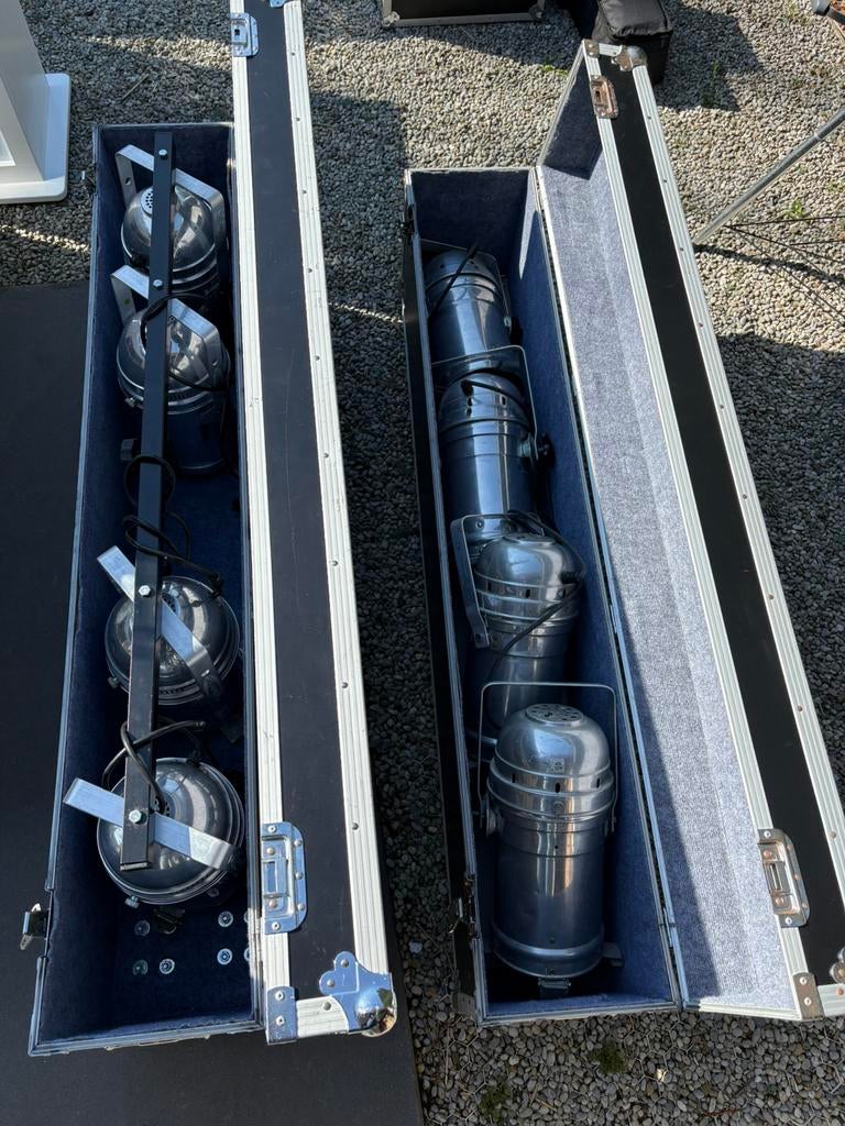 Vintage Par 56 (8 stuks) + 2 flightcases, Muziek en Instrumenten, Licht en Laser, Ophalen, Gebruikt, Overige typen