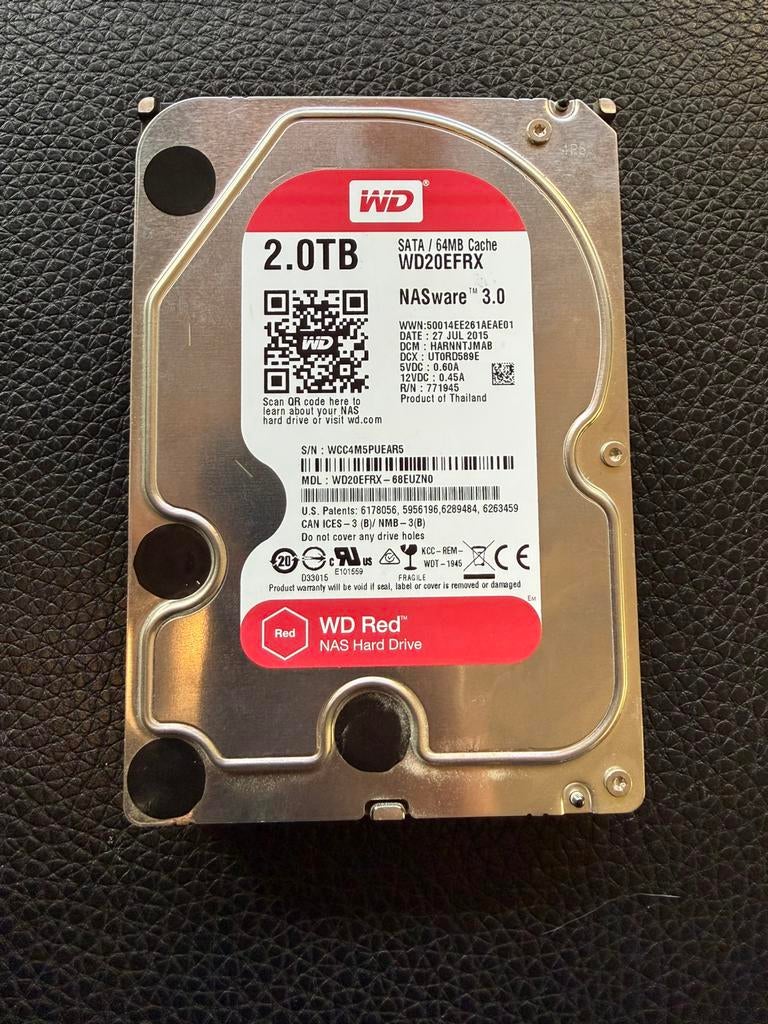 WD RED 2TB, Informatique & Logiciels, Disques durs, Enlèvement, Comme neuf