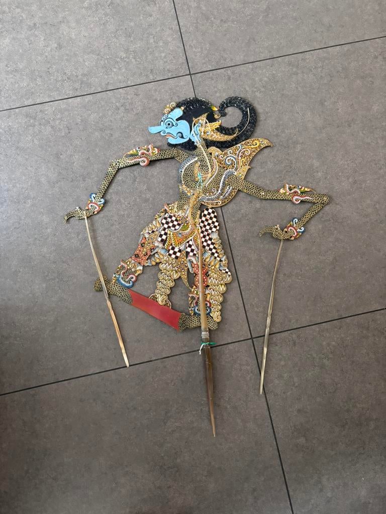 Authentieke Wayang Kulit Schaduwpop-Handgemaakt(1960–1980), Antiek en Kunst, Ophalen