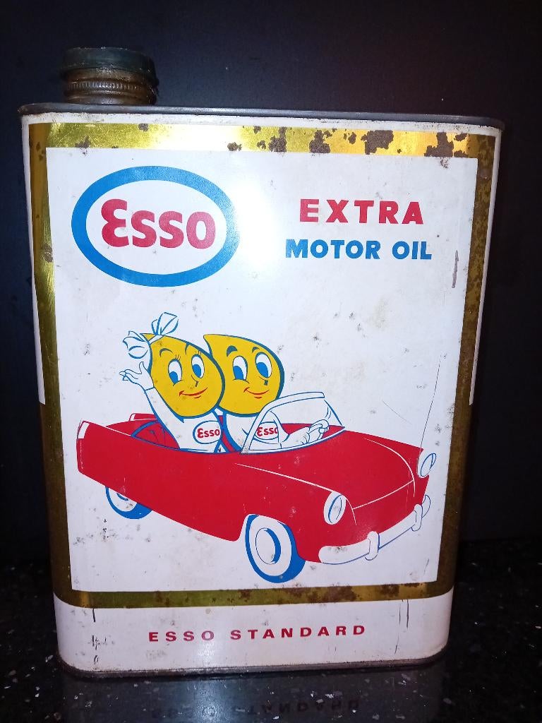 Vintage olieblik Esso Motor Oil, Verzamelen, Ophalen of Verzenden, Zo goed als nieuw