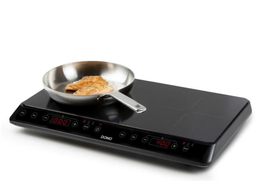 DOMO Plaque de cuisson à induction - 2 feux - Ø 18 cm, Electroménager, Tables de cuisson, Comme neuf, À Poser, 3 zones de cuisson ou moins