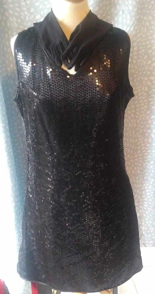 glitter kleed met lange handschoenen, Kleding | Dames, Jurken, Ophalen of Verzenden, Maat 38/40 (M)
