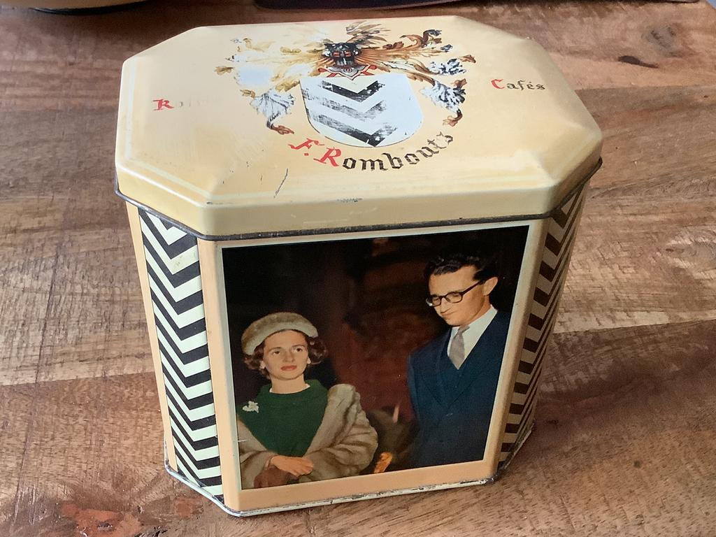 Rombouts blik BOUDEWIJN FABIOLA 👑☕️, Collections, Boîte en métal, Envoi, Utilisé, Café, Autres marques