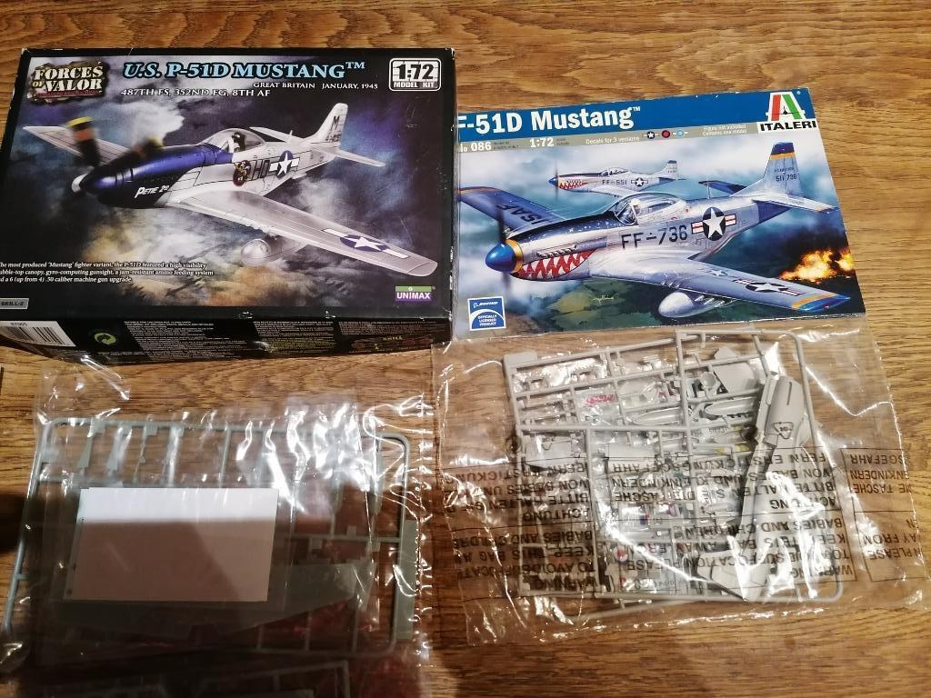 (2 maquettes) U.S. P-51D Mustang + F-51 Mustang, 1:72 tot 1:144, Italeri, Ophalen of Verzenden, Zo goed als nieuw
