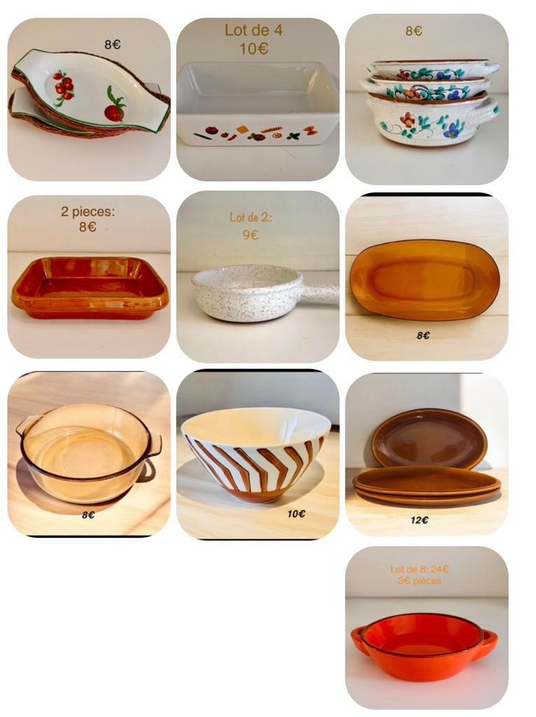 Lot de vaisselle  tons terre et ambre – céramique & verre, Enlèvement, Verre