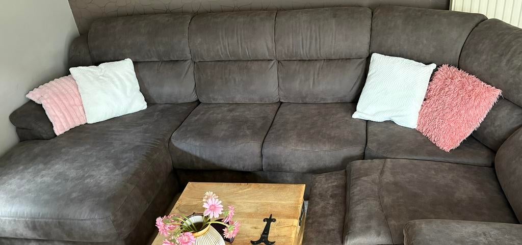 PRIJS BESPREEKBAAR Hoeksalon met relax PRIJS BESPREEKBAAR, Ophalen, Zo goed als nieuw, Leer, Vierpersoons of meer