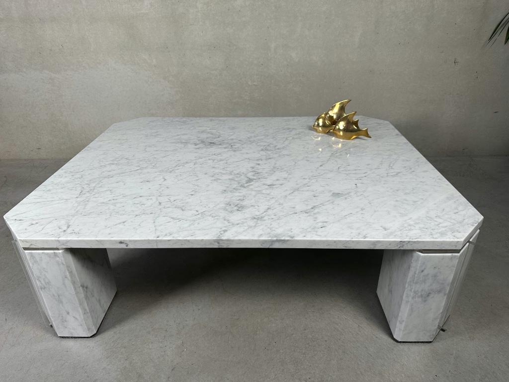 Table basse vintage — marbre de Carrare, 100 à 150 cm, Moins de 50 cm, Vintage, 100 à 150 cm