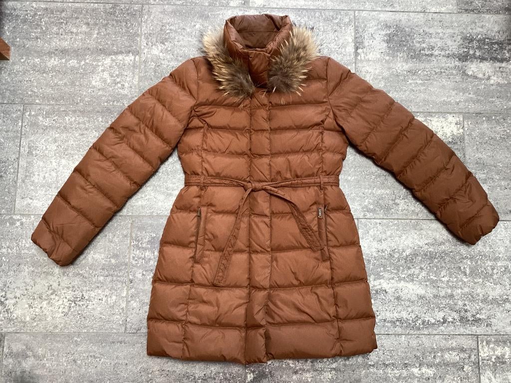 Lange jas River Woods M cognac, Kleding | Dames, Jassen | Winter, Maat 38/40 (M), Bruin, River Woods, Ophalen of Verzenden