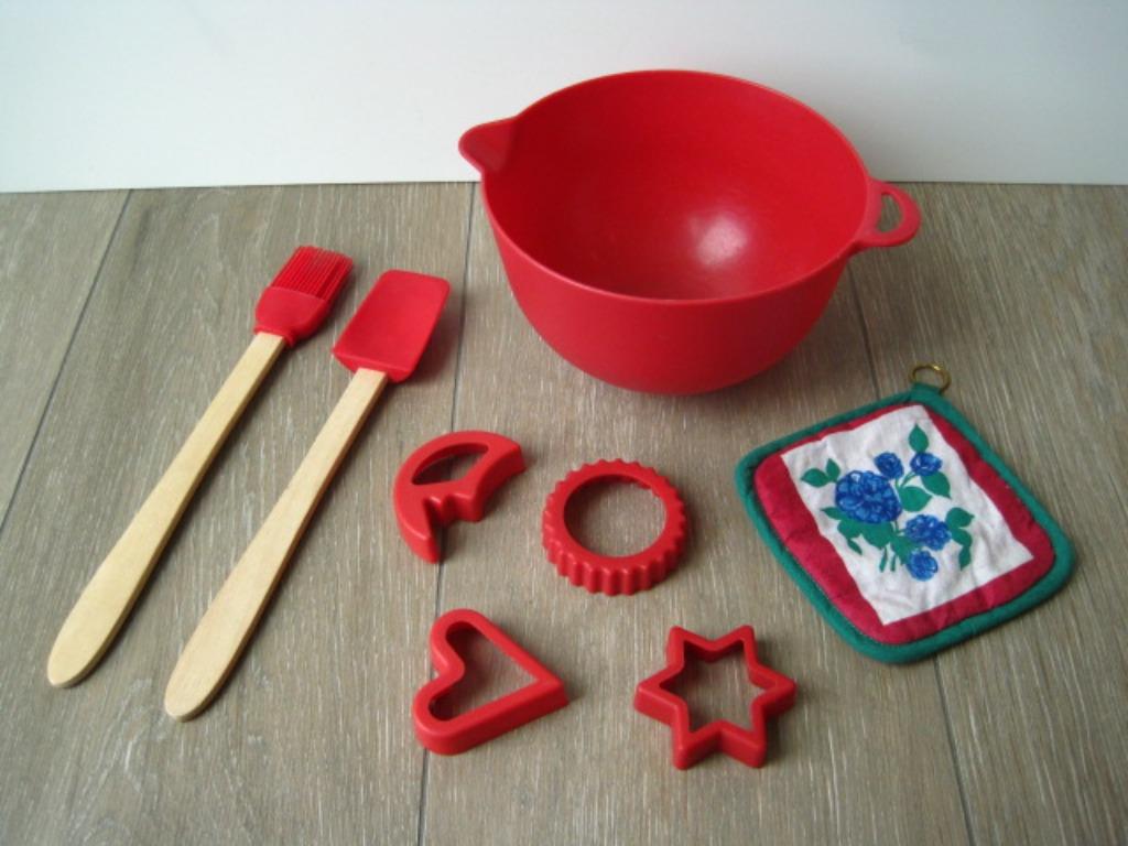 Speelgoed bak set rood + klopper, Ophalen of Verzenden, Gebruikt, Kunststof, Speelkeuken-accessoire