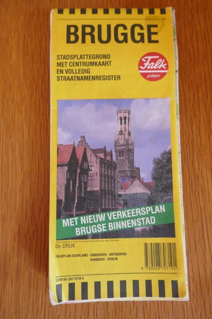 Stadsplan Brugge Falk plan, Gelezen, Overige typen, Ophalen of Verzenden, 1800 tot 2000