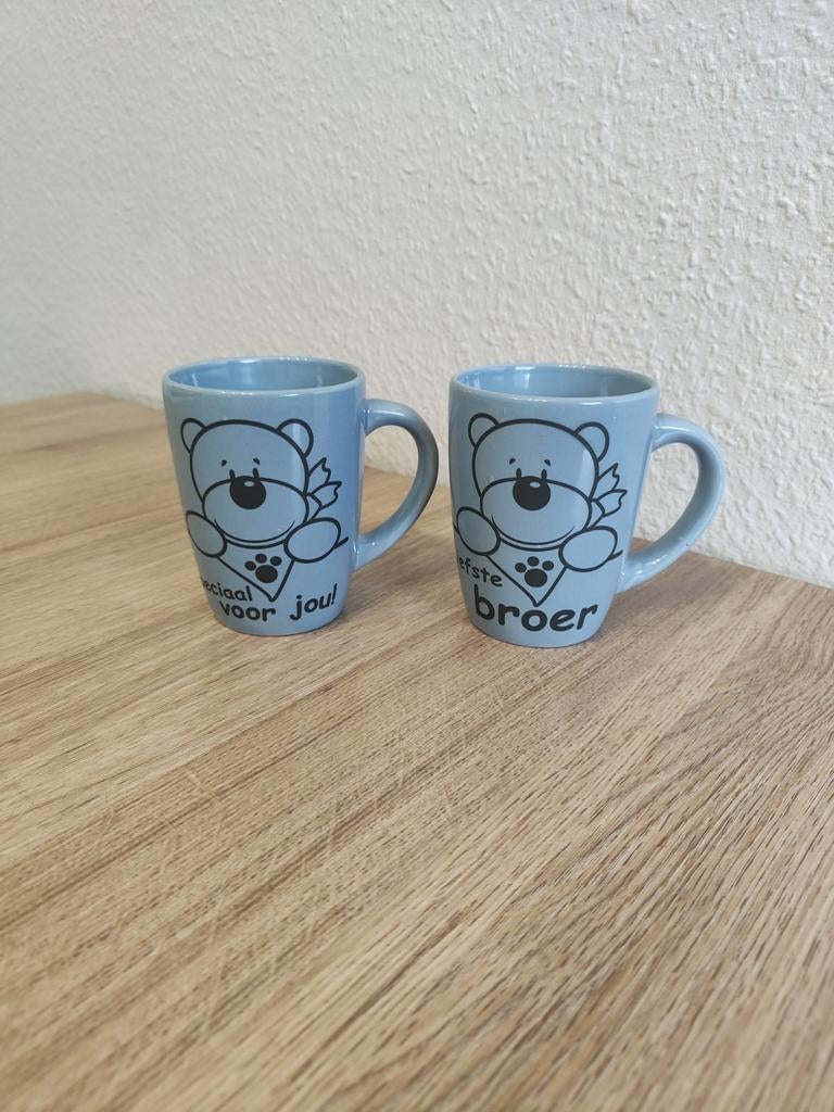 Kwikki beertjes mokken – set van 2, mooie staat, Ophalen, Zo goed als nieuw, Overige stijlen, Kop(pen) en/of Schotel(s)