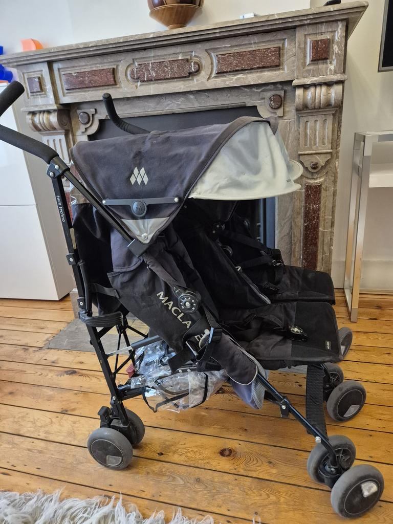 Poussette double Maclaren TwinTechno Bon état–Idéale jumeaux, Enlèvement, Utilisé, Poussette