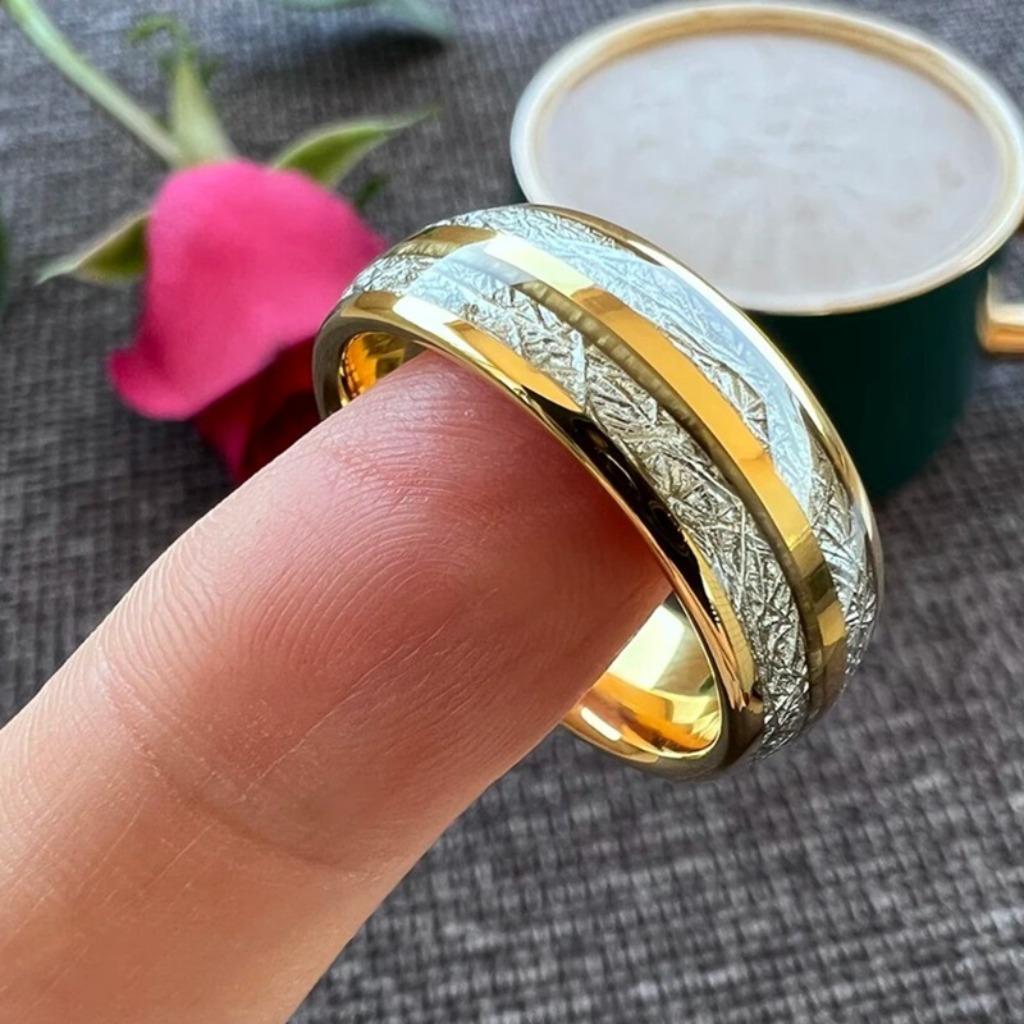 Trouwringen wolfraam 18 karaat goud verguld - Lilly, Neuf, Femme ou Homme, Or, Autres matériaux