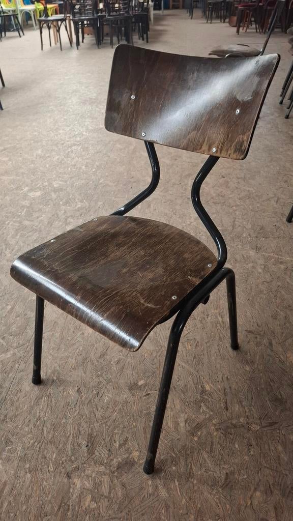 36 school design industriële ELBE stapel horeca vintage retr, Enlèvement ou Envoi, Brun, Bois