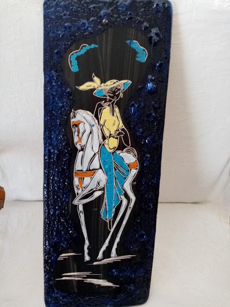 Groot Italiaans keramisch bord jaren 50/60 54/20cm, Ophalen