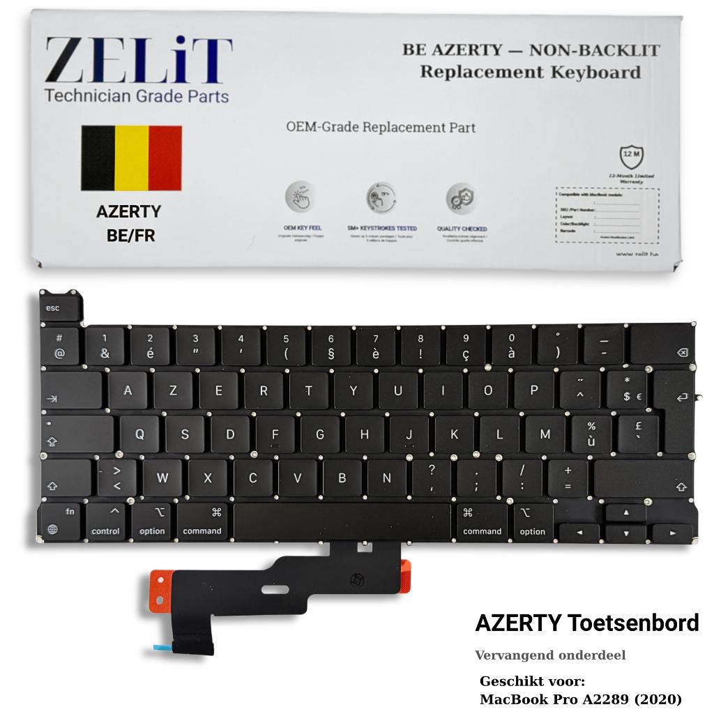 ZELiT MacBook Pro 13" A2289 2020 Toetsenbord AZERTY +Montage, Ophalen of Verzenden, Azerty, Nieuw, ZELIT