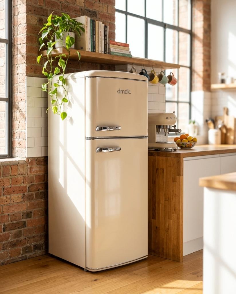 DMDK DKC2 vrijstaand koel-vries combinatie retro koelkast, 200 liter of meer, Verzenden, Nieuw, 140 tot 160 cm