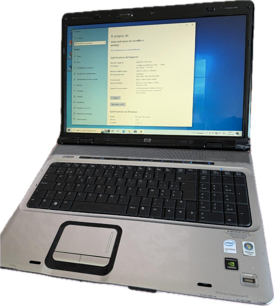 HP Pavilion dv9000, Informatique & Logiciels, Ordinateurs portables Windows, Hp, Enlèvement, Utilisé, Azerty