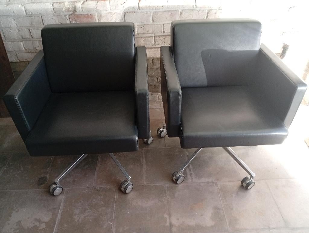 Rare paire de fauteuils de luxe Poltrona, Maison & Meubles, Fauteuils, Cuir, Enlèvement