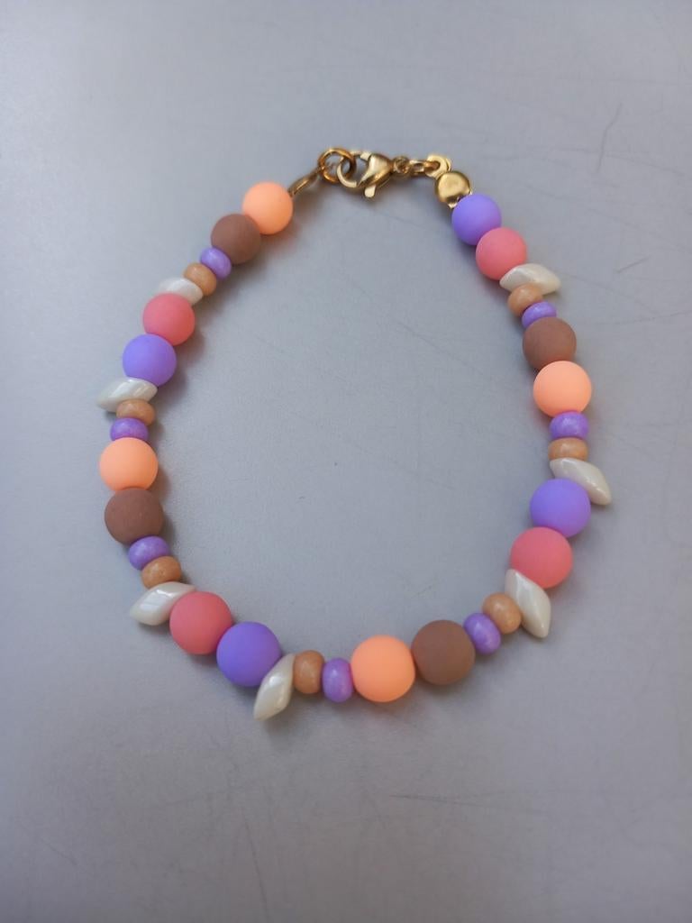 'Gaia' zomerse kralen armband, Ophalen of Verzenden, Nieuw, Met bedels of kralen