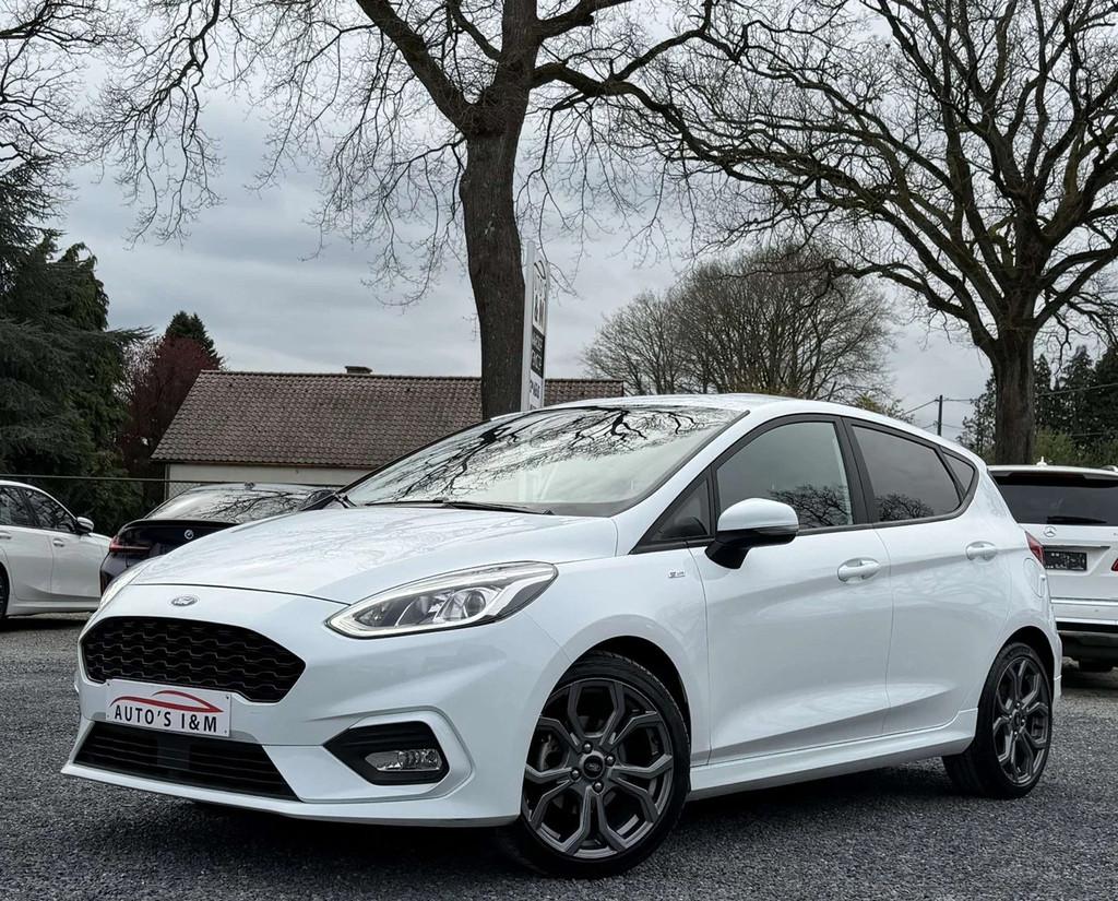 Ford Fiesta 1.0 EcoBoost ST-Line 2019 Camera Lijn assist Gar, Auto's, Stof, Gebruikt, USB, Wit