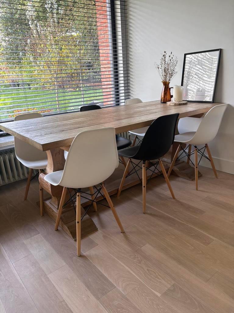 Antieke vintage eiken tafel, Huis en Inrichting, Ophalen, Gebruikt, Eikenhout, 50 tot 100 cm