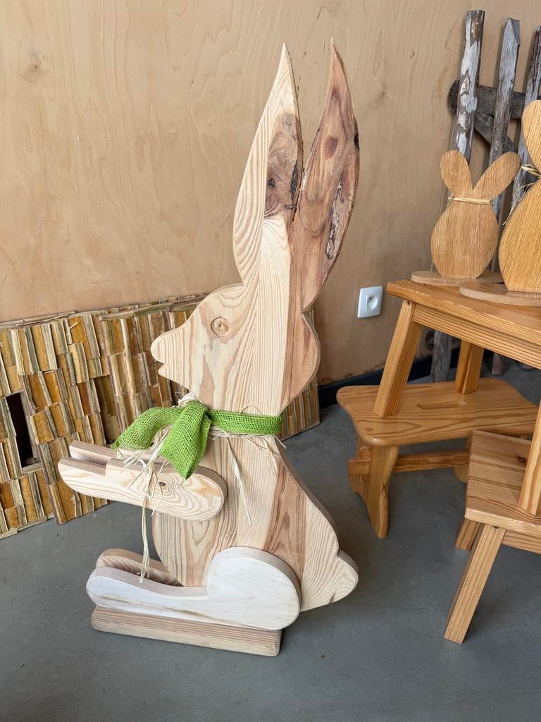 Paashaas verschillende afmetingen in hout, Ophalen, Nieuw