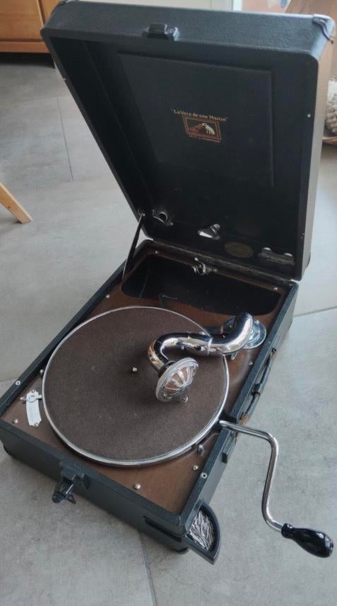 Gramophone portable HMV vintage Mod 102 - 1930/1935, Antiquités & Art, Envoi