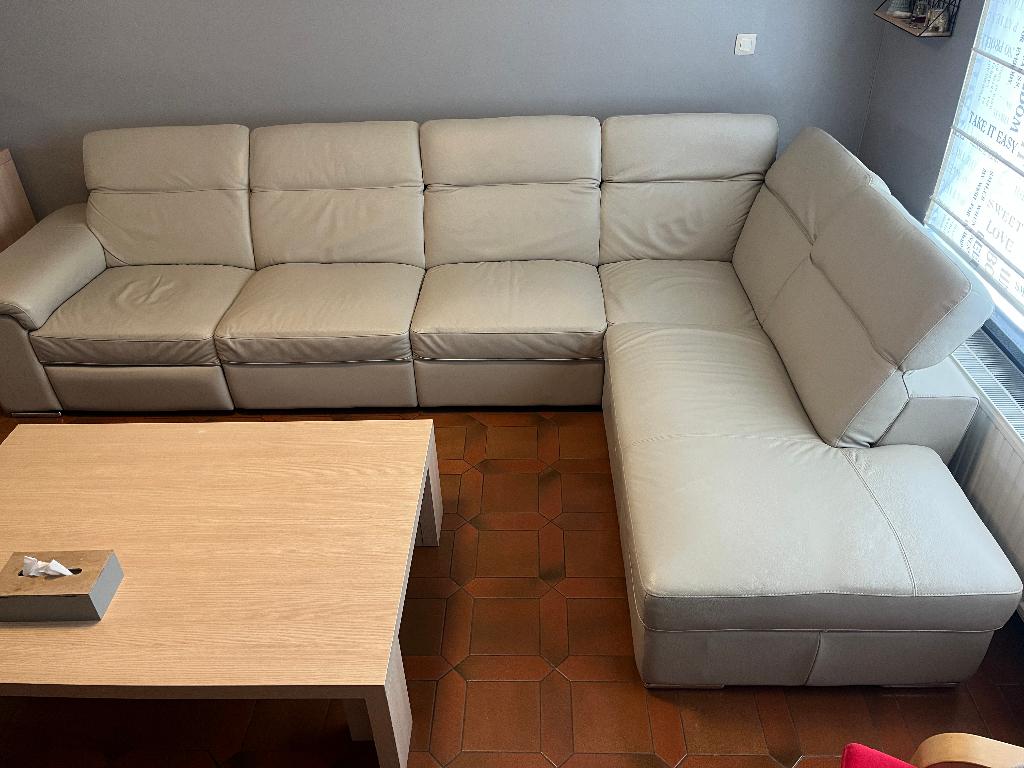 lederen hoeksalon, Huis en Inrichting, Ophalen, Gebruikt, Leer, Modern