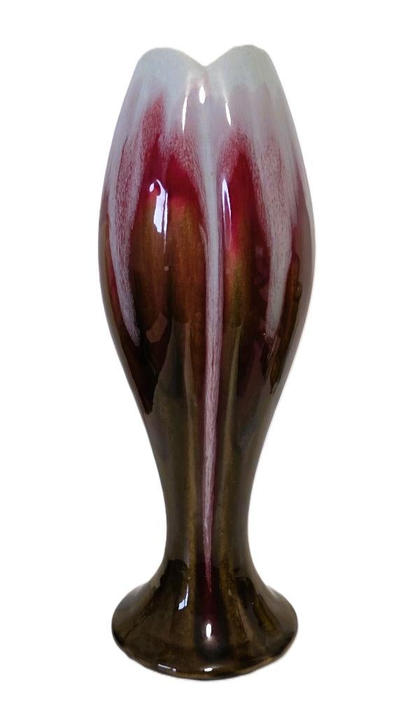 Grand vase tulipe antique en céramique., Antiquités & Art, Enlèvement ou Envoi