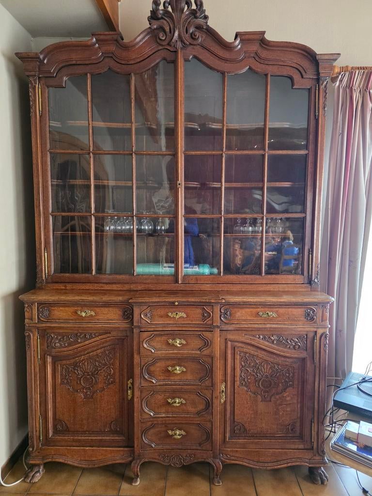 Vaisselier en chêne, 200 cm ou plus, Avec tablette(s), Enlèvement, Utilisé