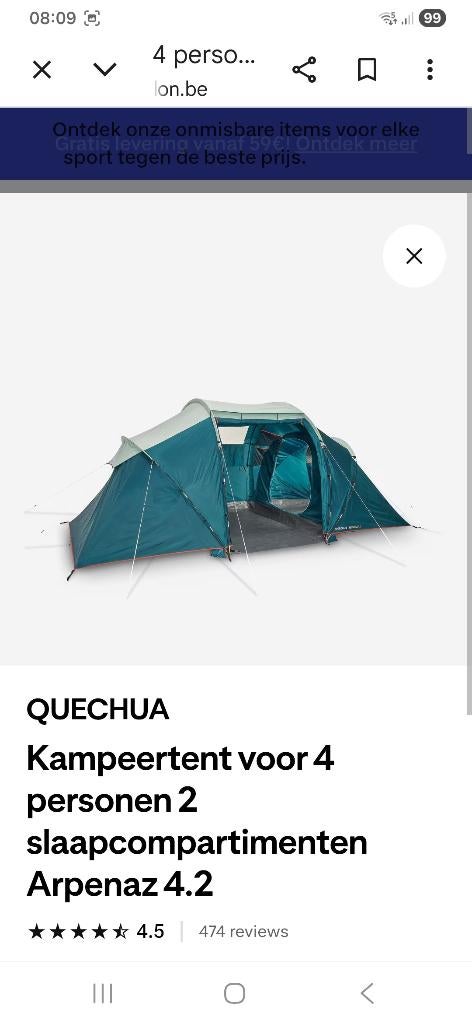 Gezinstent Apenaz 4.2 Family, Ophalen, Zo goed als nieuw, Tot en met 6