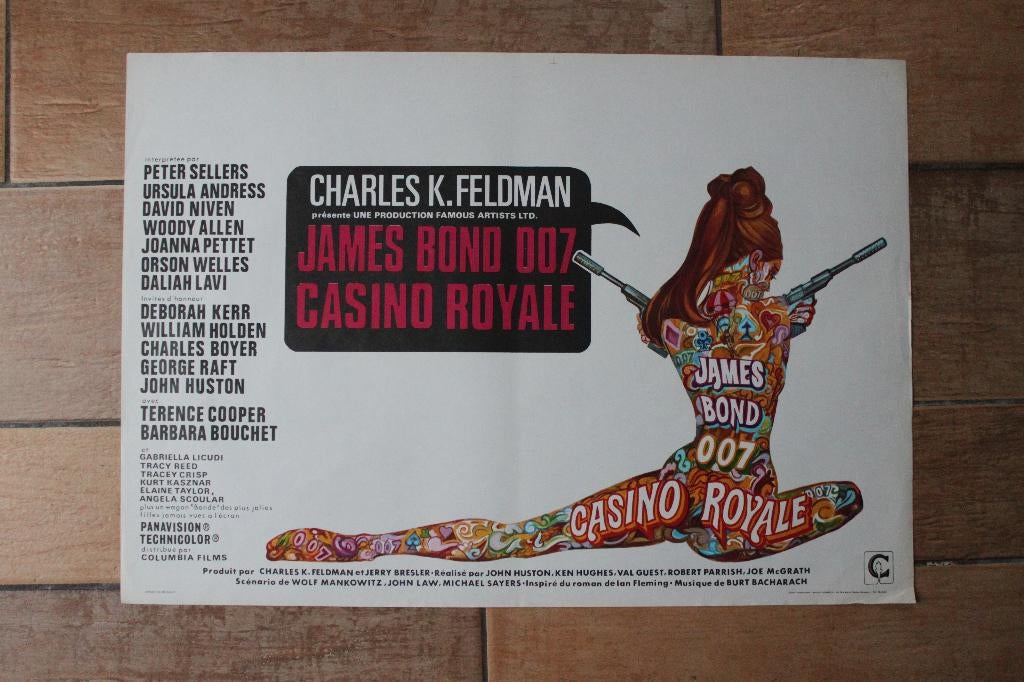 filmaffiche James Bond Casino Royale 1967 filmposter, Verzamelen, Posters, Zo goed als nieuw, Film en Tv, A1 t/m A3, Rechthoekig Liggend