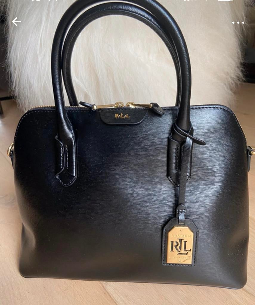 Sac a main neuf, en cuire noir, Ralph Lauren authentique, Enlèvement, Comme neuf, Noir, Sac à main
