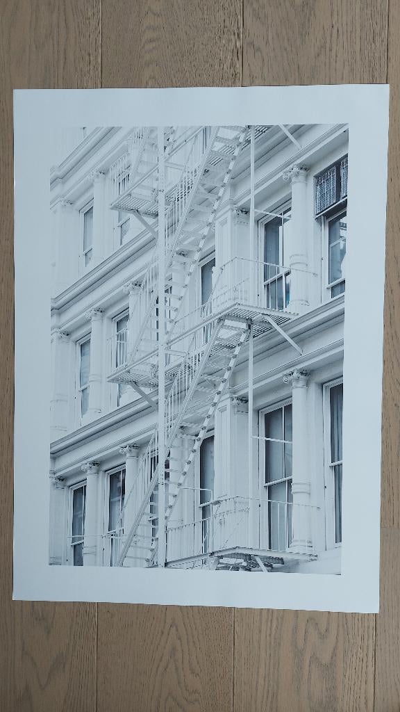 Poster White Fire  Escape, Ophalen, 50 tot 75 cm, Nieuw, Foto of Poster