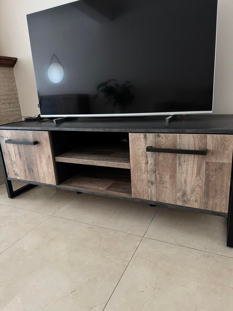Meuble TV style industriel bois et métal, Enlèvement, Comme neuf, Métal