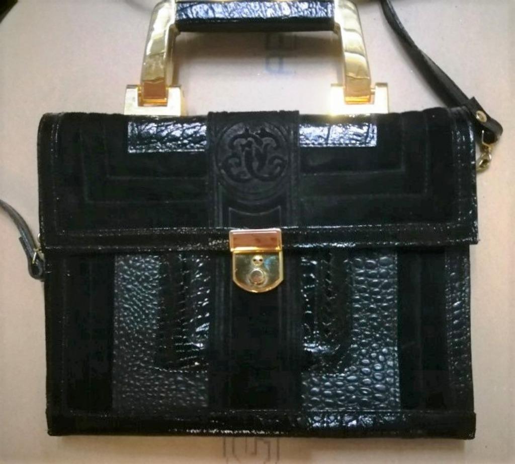 Sac à main noir - cuir & daim, Enlèvement ou Envoi, Comme neuf, Noir, Sac à main