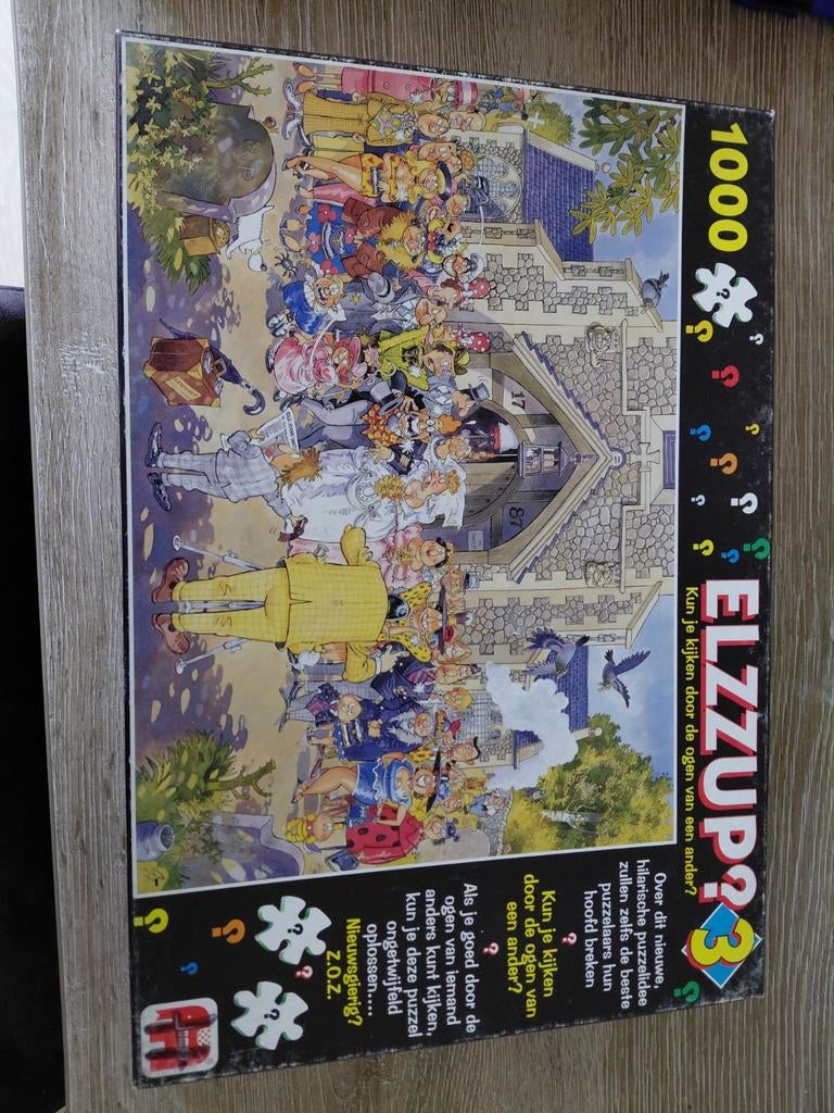 Elzzup puzzel trouwerij, Hobby en Vrije tijd, Ophalen of Verzenden, 500 t/m 1500 stukjes, Gebruikt, Legpuzzel